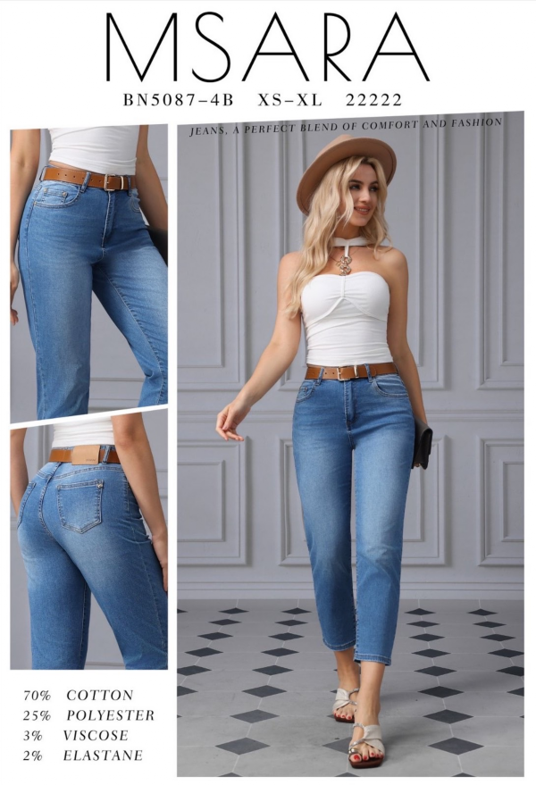 Spodnie damskie jeans Roz XS-XL, 1 Kolor Paczka 12 szt